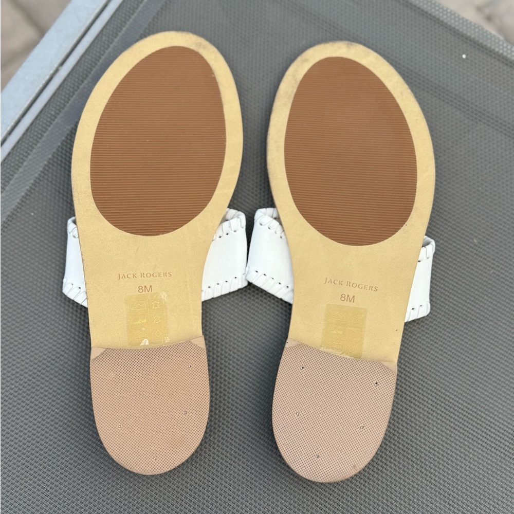 NEW Jack Rogers White Leather Sandals - size 8M - Picture 3 of 3